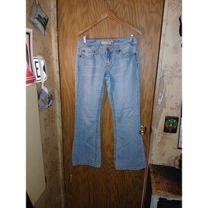 Aeropostale Denim Jeans Hailey Skinny Flare Women's Size 7/8 R 30×30 Distressed